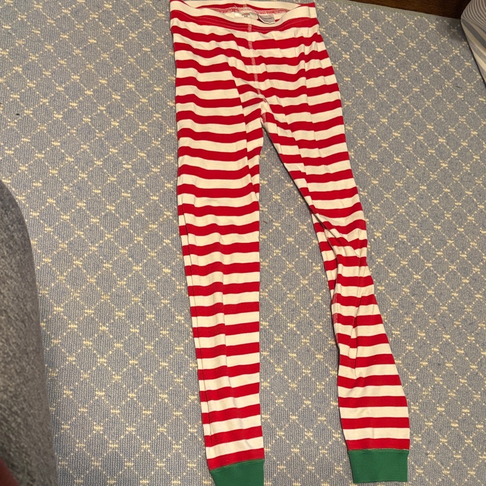 Hanna Andersson Red and White Striped Pajama Bottoms Sz 10